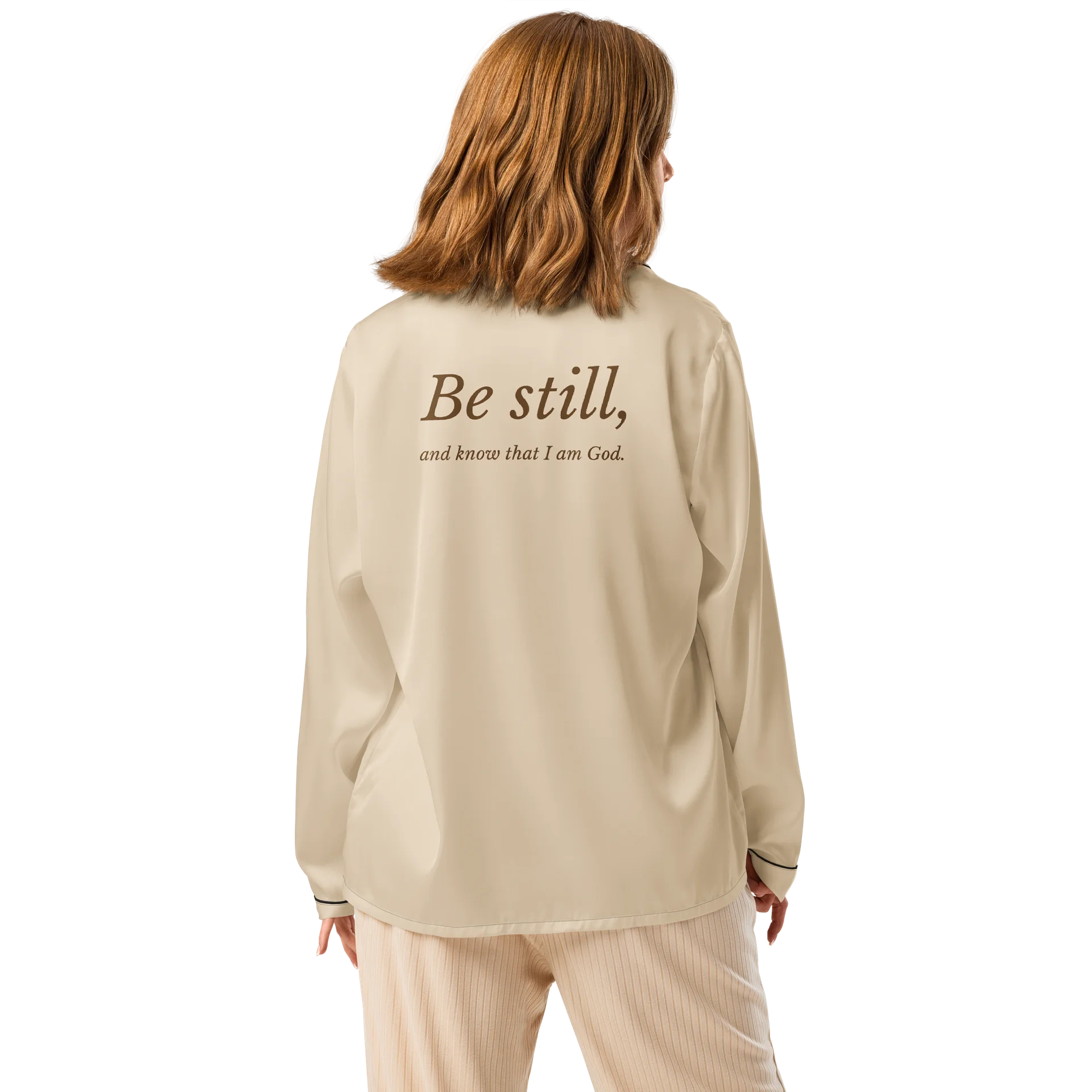 Be Still Long Sleeve Pajama Top — Psalm 46:10 product image (2)