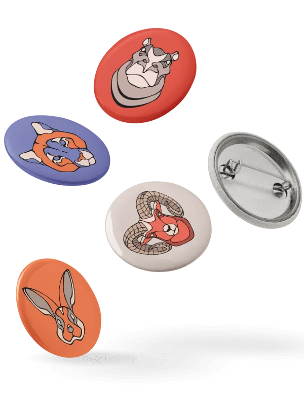 Whimsy Critters - Set of 5 Pin Buttons product image (4)