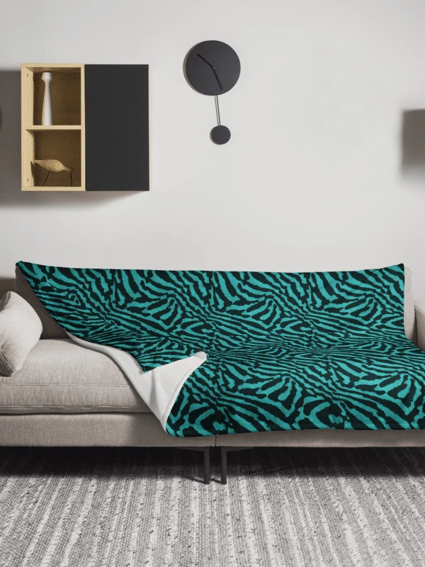 Teal Zebra Blanket product image (3)