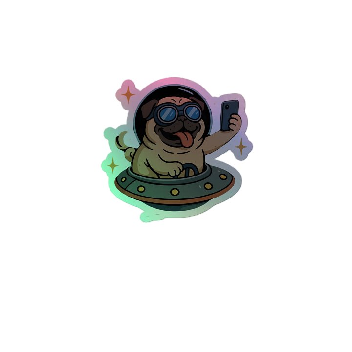 Pug in The Space Holographic Sticker Sheet product image (2)