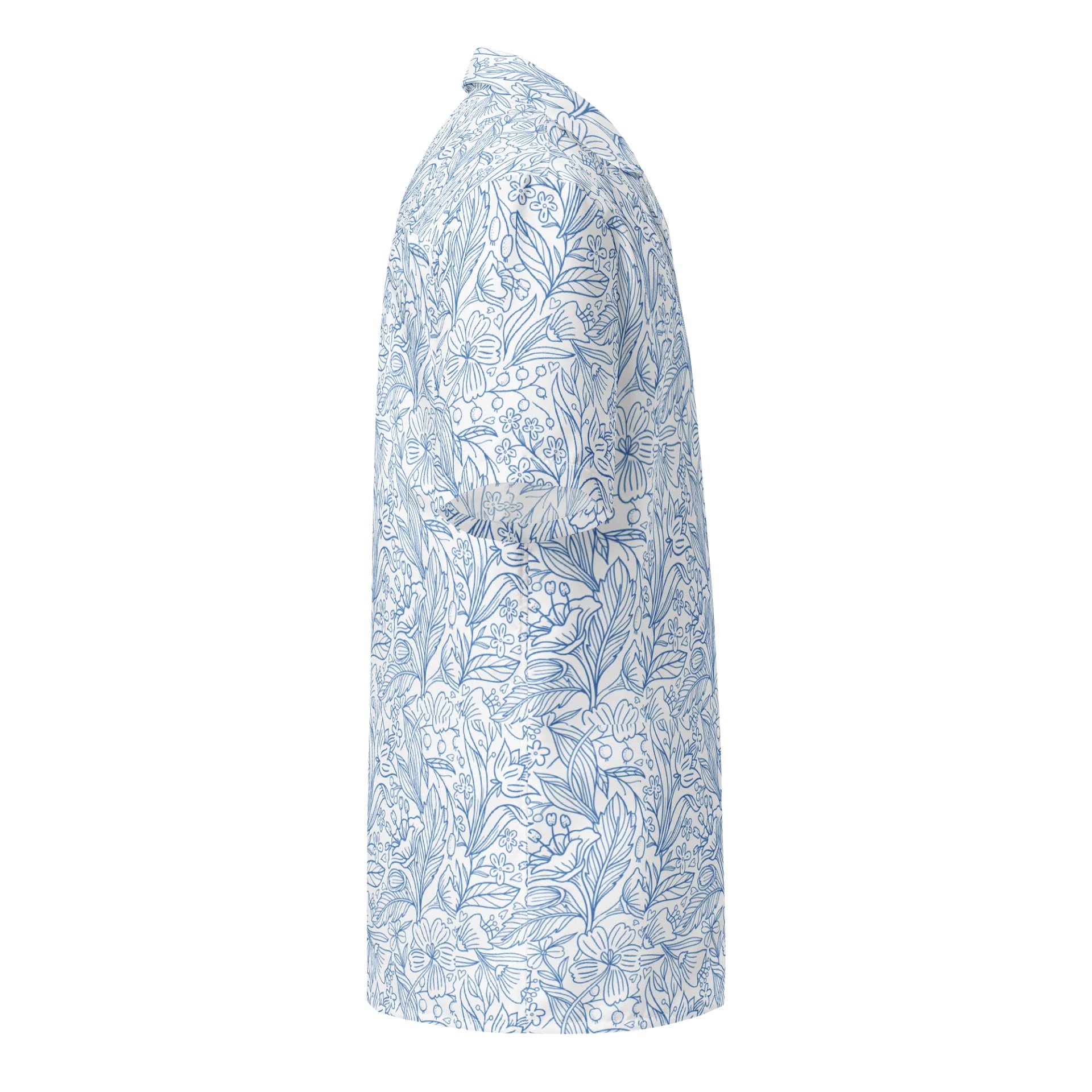 Embrace Tropical Vibes with the Blue Botanical Bliss Shirt product image (4)
