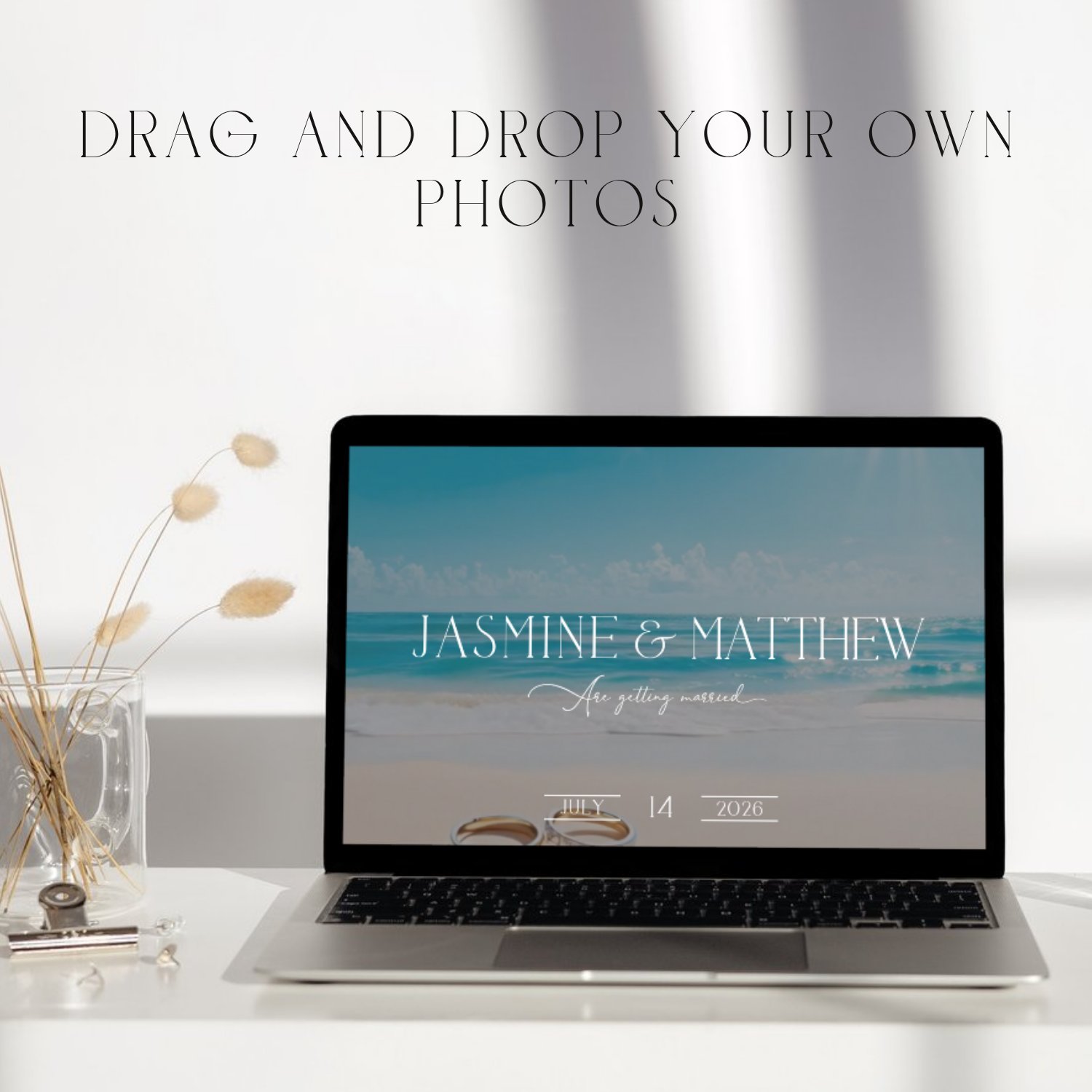 Beach Wedding Website Template | Coastal Ocean Theme | Editable Canva Template | Destination Wedding | RSVP Website | 5x7 Invite Included product image (9)