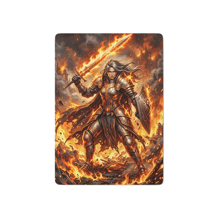 Flame-Wielder Warrior Premium Playing Cards - Fantasy Gaming Deck product image (2)