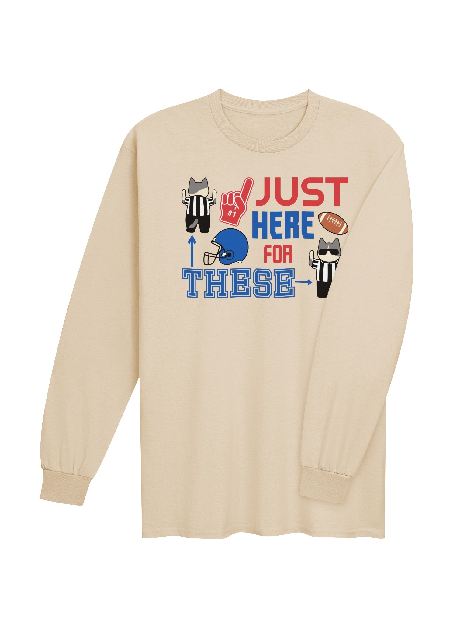 American Football Cat (JUST HERE FOR THESE - touchdown signals) - Unisex Adult Long Sleeve T-shirt product image (9)
