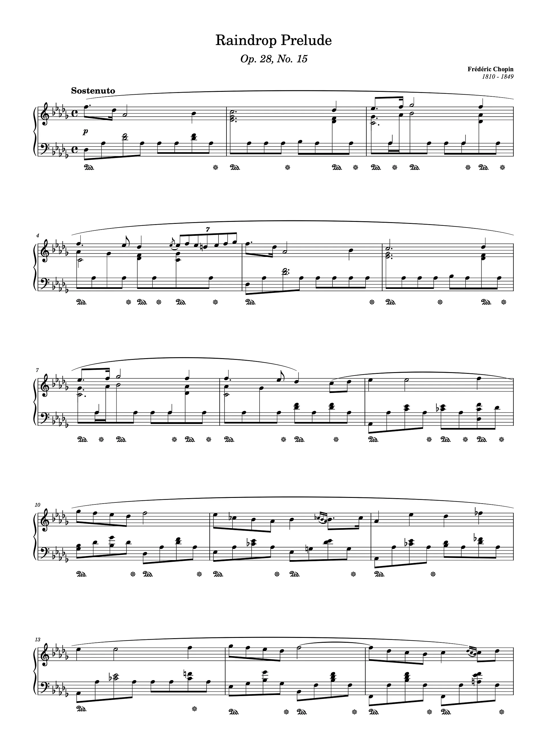 Prelude in D-flat Major, Op. 28, No. 15 “Raindrop” product image (1)