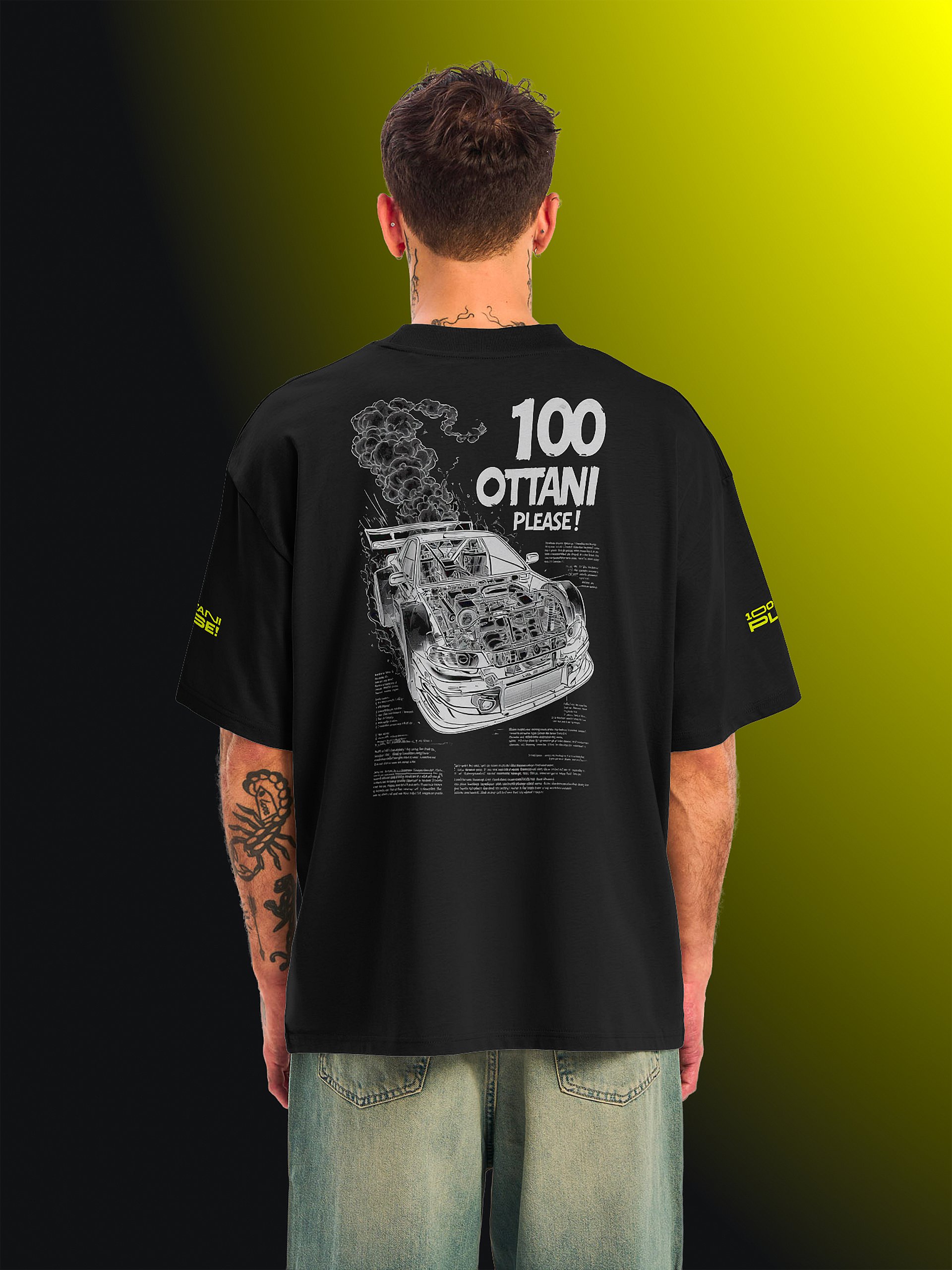 100 Ottani Please!™ Oversized Unisex Racing Streetwear Graphic T-Shirt | Pit Crew Special Edition product image (2)