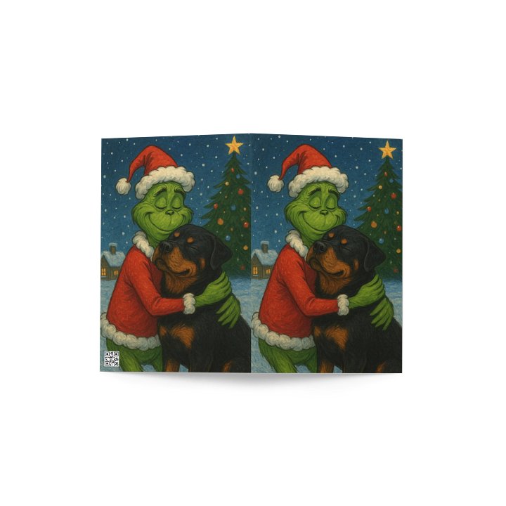 Rottweiler Grinch's Warm Embrace Greeting Card product image (4)
