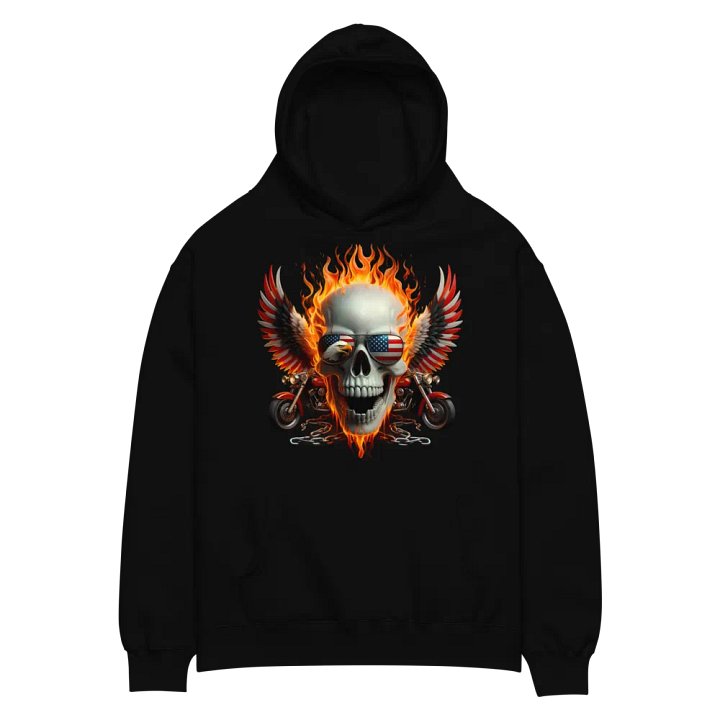 Rebellious Freedom Skull Oversized Hoodie #20 product image (2)