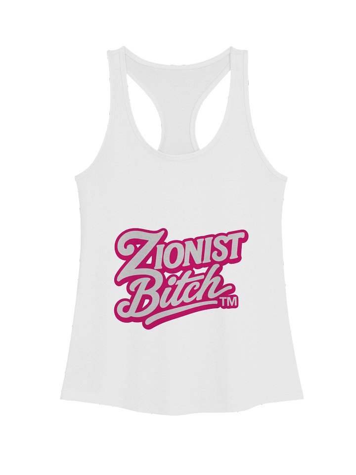 Zionist Bitch Script Tank (White) product image (1)