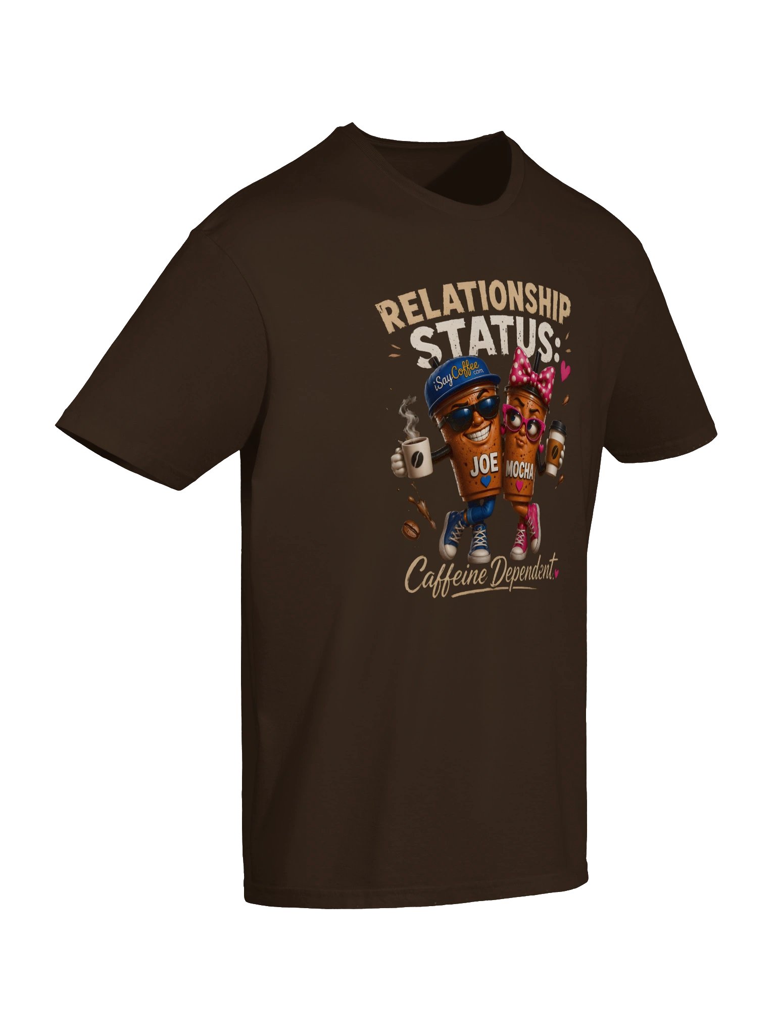 RELATIONSHIP STATUS: CAFFEINE DEPENDENT™ Funny Coffee Couple Shirt for Coffee Lovers, Husbands, Wives, Boyfriends, Girlfriends, and Espresso Addicts product image (6)