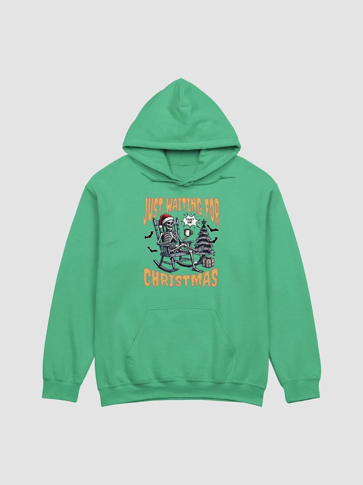 Just Waiting For Christmas Festive Skeleton Santa Hoodie product image (1)