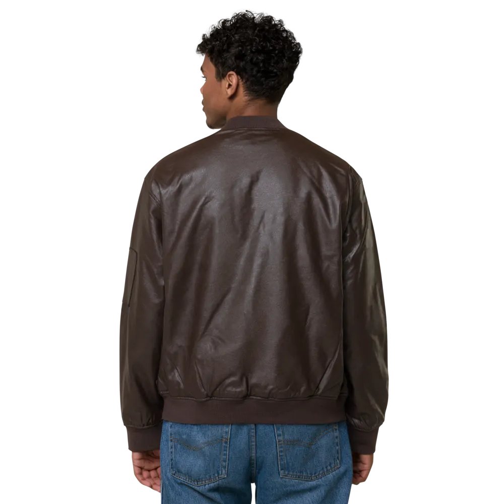 Bubbly and a B (navy shadow design) faux leather bomber jacket product image (8)