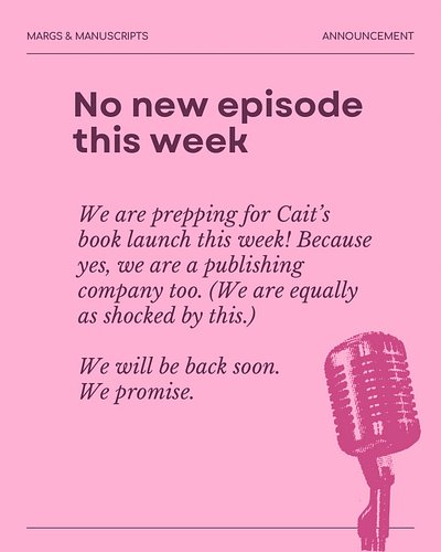 We’re off this week! 

We’re hosting our first live event to celebrate the launch of Cait’s book and gearing up to bring you ...
