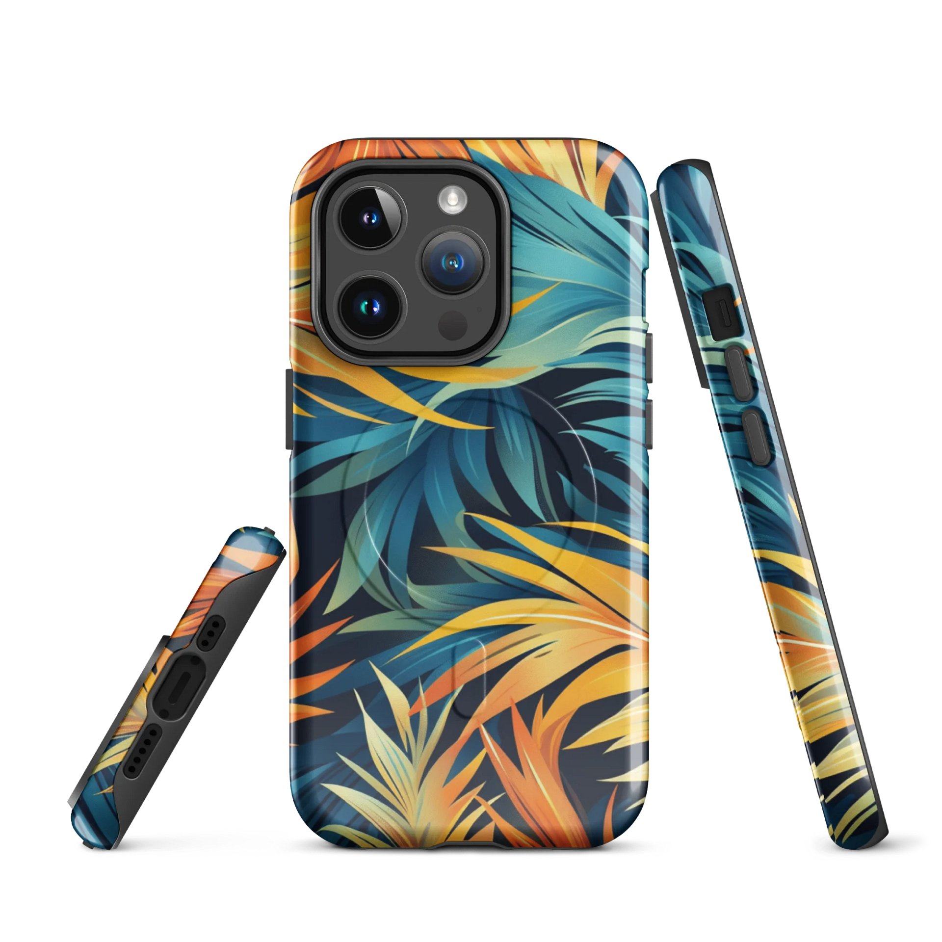 Vibrant Leaves Tough Magnetic MagSafe® iPhone® 14, iPhone 15, iPhone 16, iPhone 17, Pro, Pro Max, Plus Cases. product image (1)