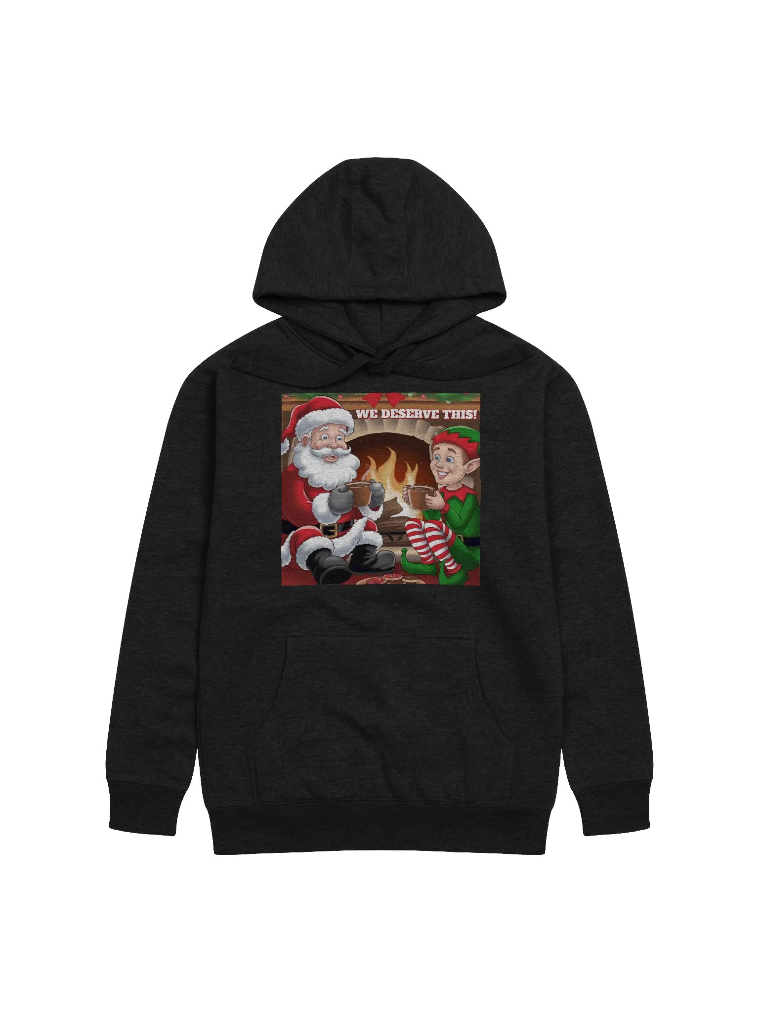 We Deserve This! Santa Claus and An Elf Taking a Break Hoodie product image (3)