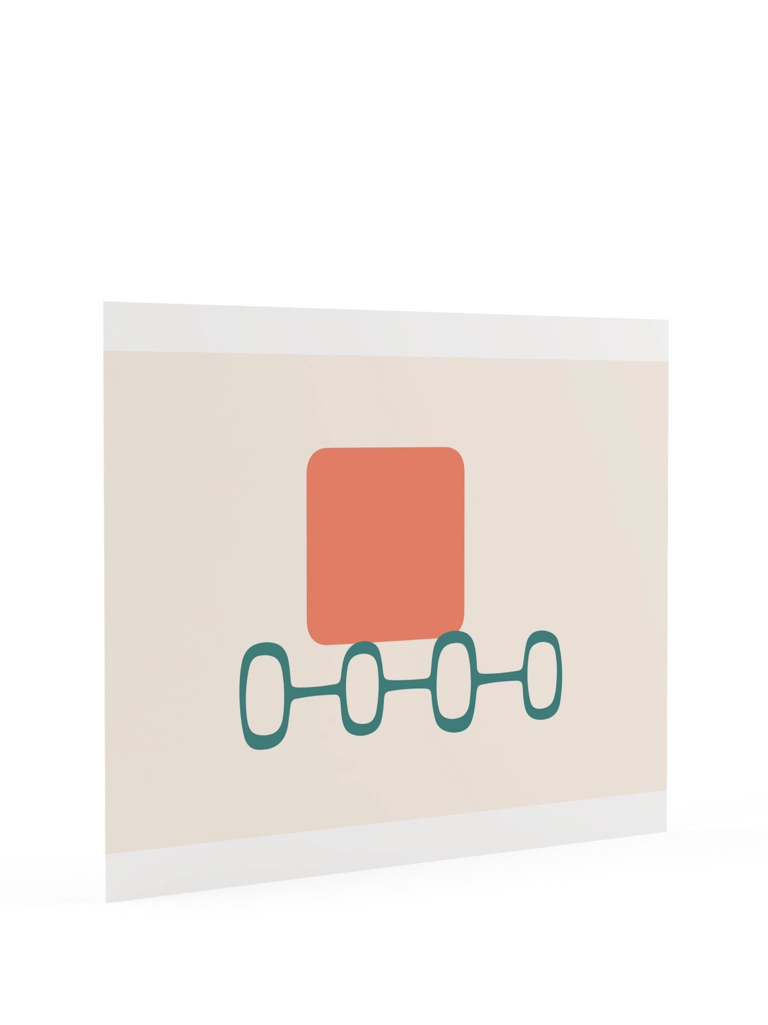 Teal and Coral Mid Century Print | Retro Bathroom Wall Art product image (9)