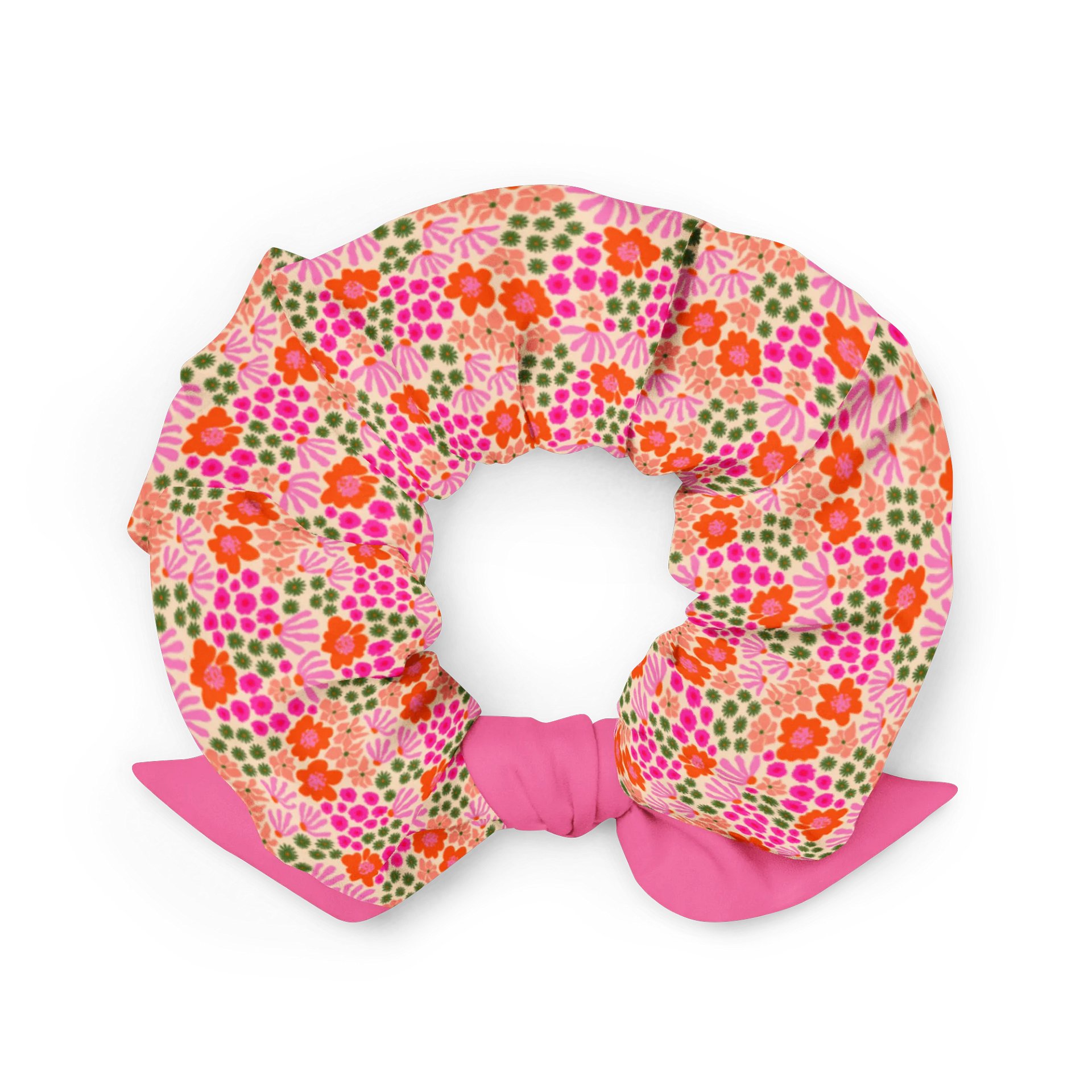 Pink Floral Scrunchie | Sustainable, Eco-Friendly Hair Accessory product image (2)