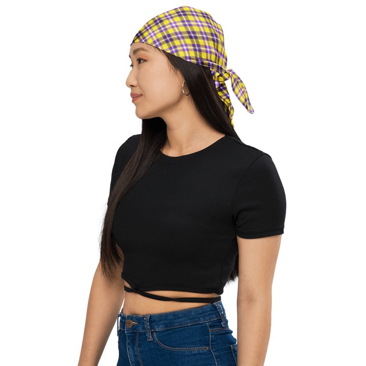 Yellow and Purple Plaid Bandana product image (1)