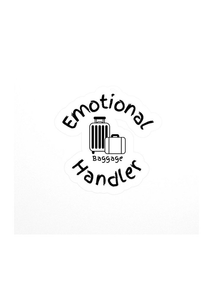 Emotional Baggage Handler Sticker With Baggage graphic-Black and White product image (1)