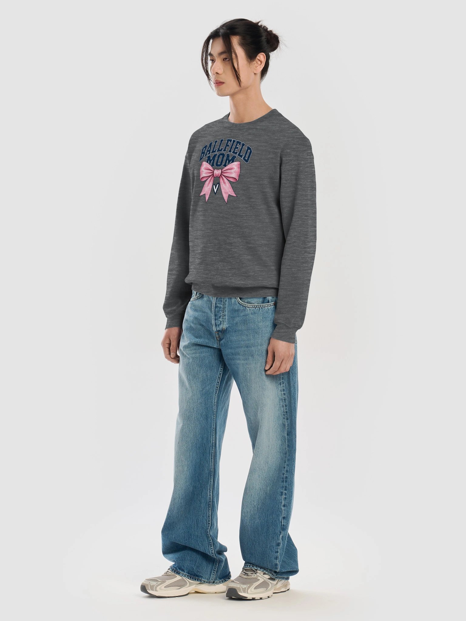Ballfield Mom Bow Sweatshirt | Baseball & Softball Game Day Crewneck product image (7)