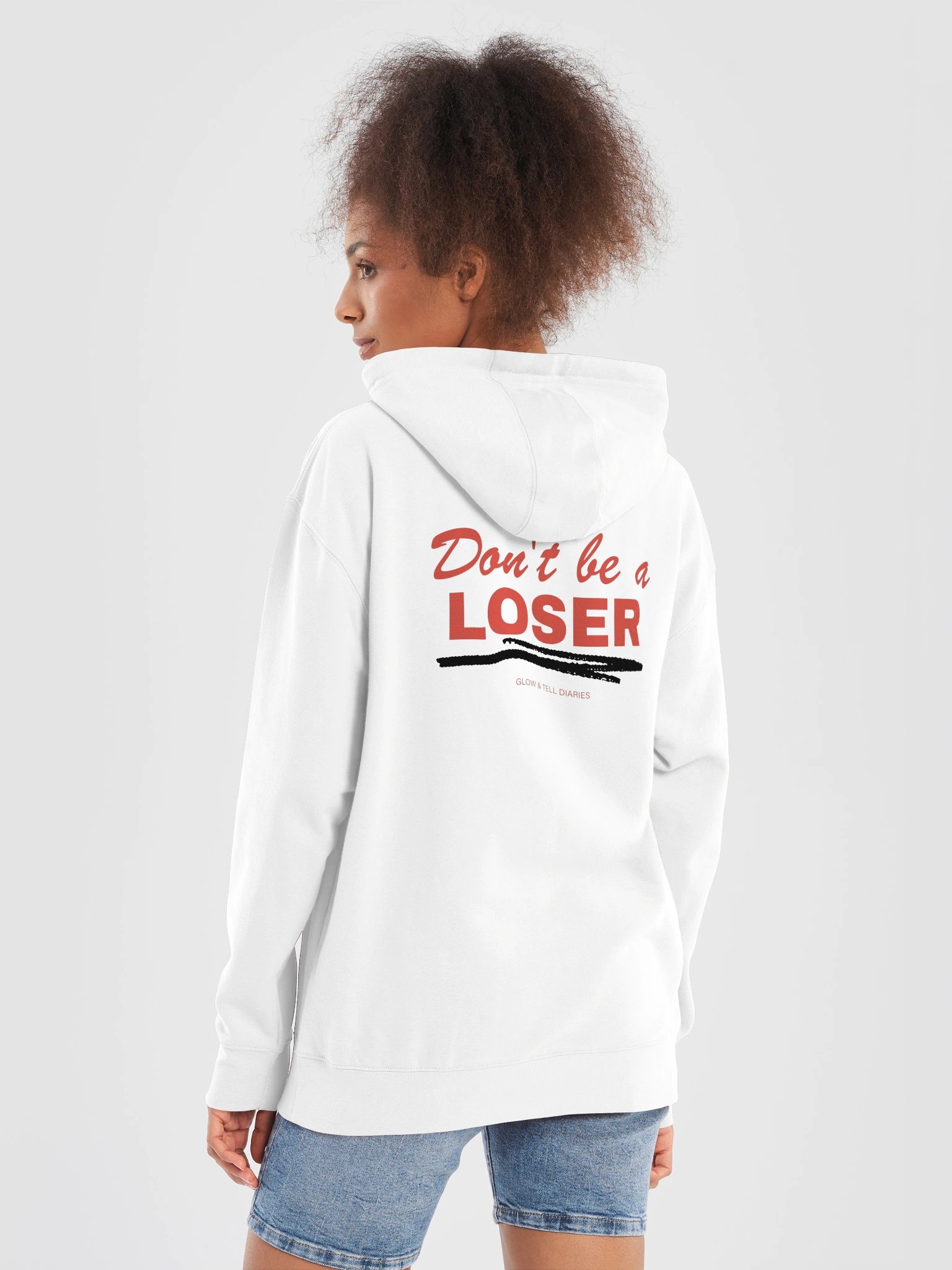 Don't be a LOSER unisex hoodie (white) product image (6)