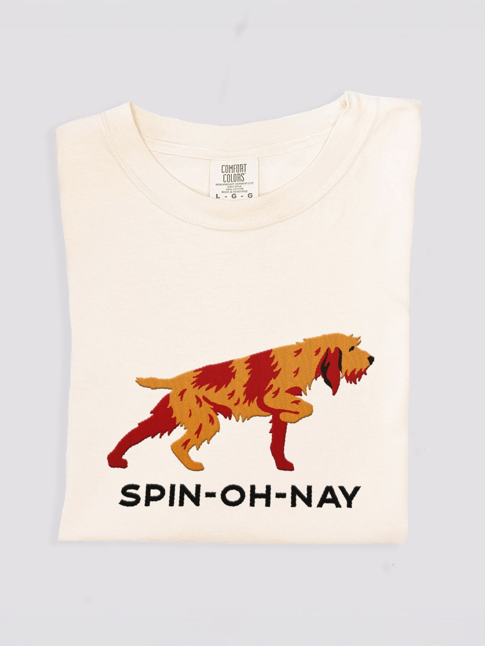 Spin-Oh-Nay T-Shirt(Embroidered) of a Spinone Italiano(Brown Roan) product image (1)