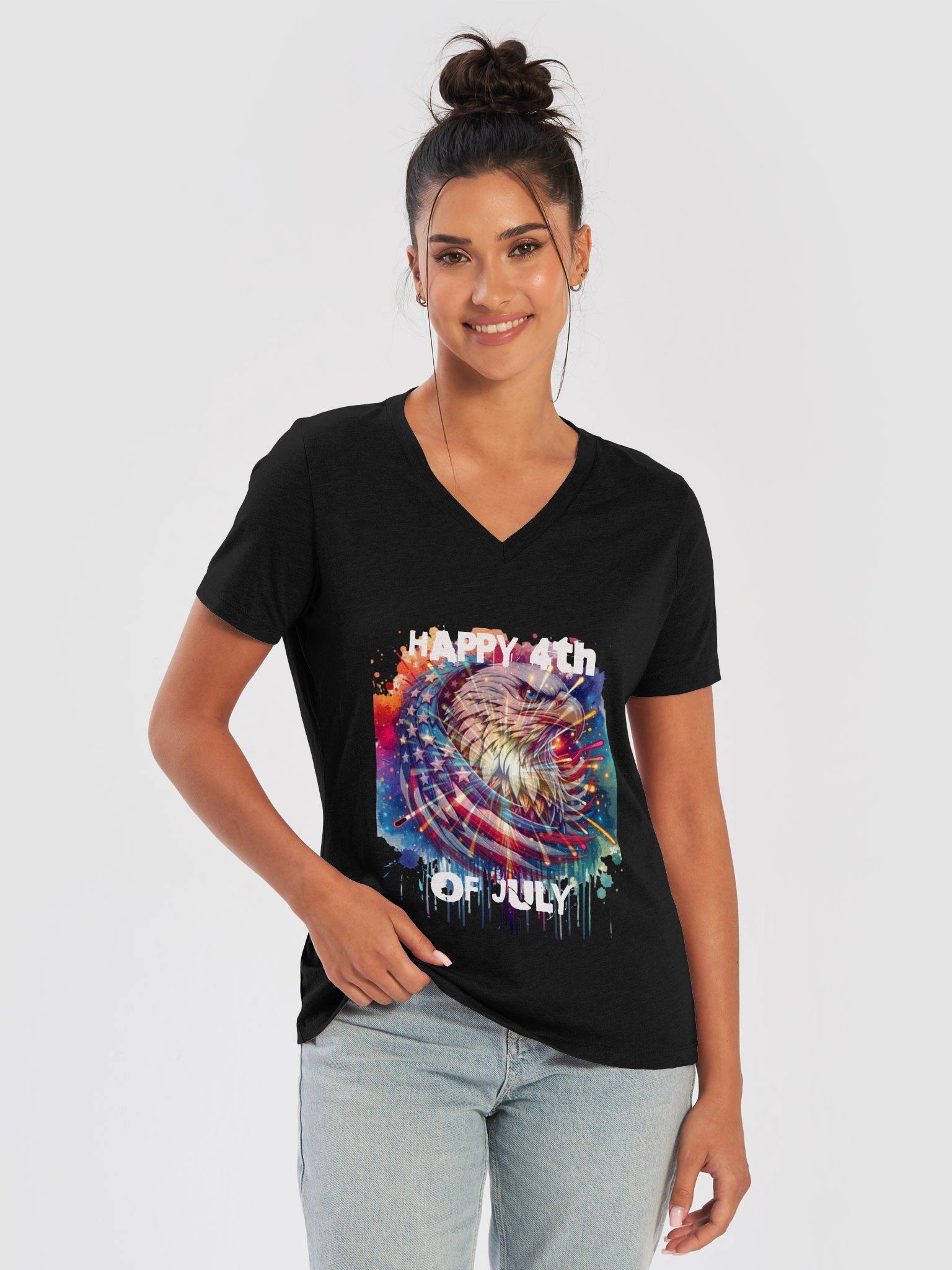 Womans V neck 4th Of July product image (43)