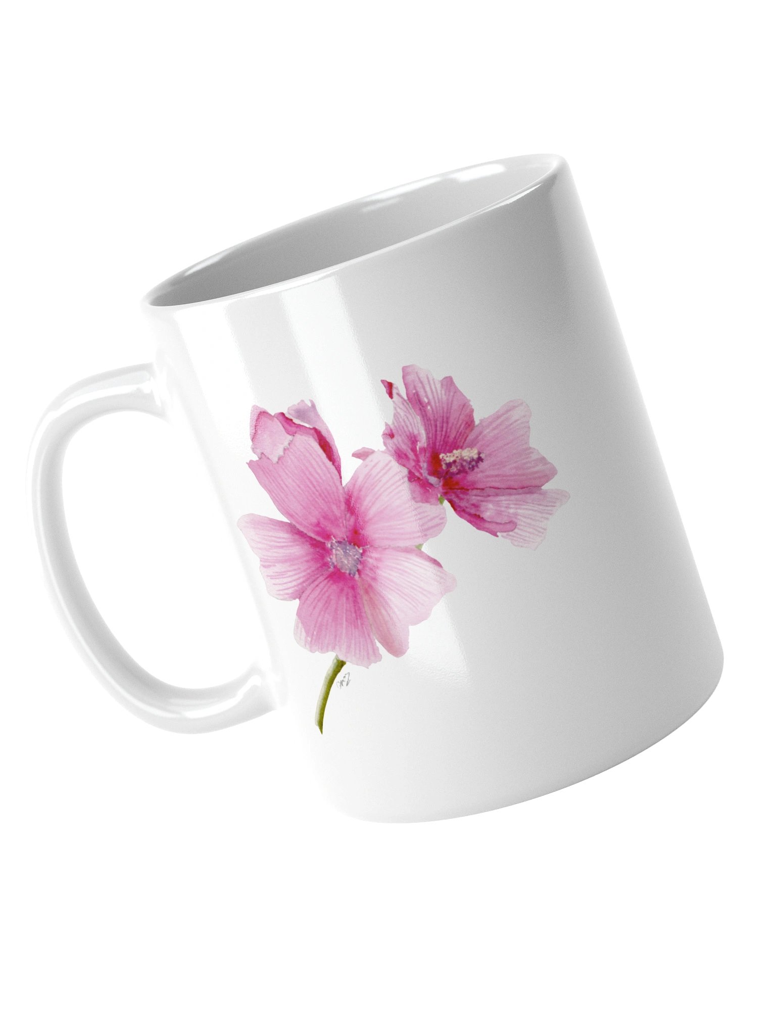 Floral Elegance White Glossy Mug product image (3)
