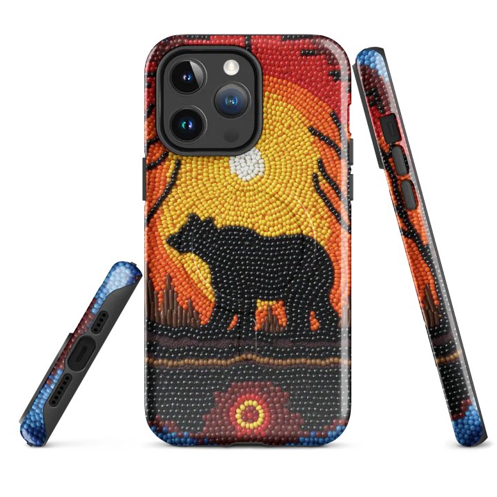 Bear Sunset Faux-Beaded Mosaic iPhone Case product image (4)