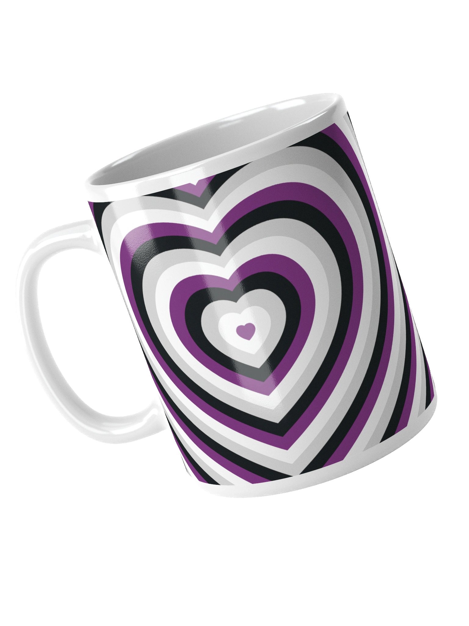 Asexual Pride Hearts Mug (Right-handed) product image (4)