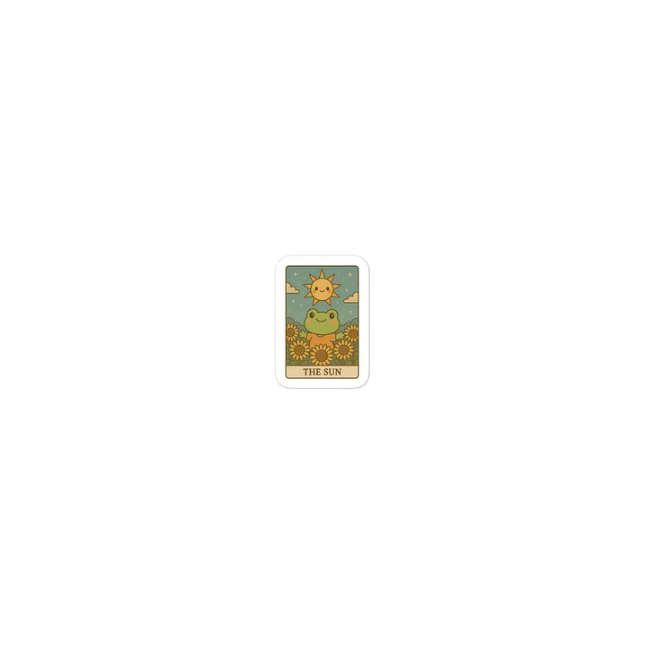 Premium Frog Tarot Card Cutout-style Vinyl Sticker | Featuring Iconic "The Sun" Artwork from the Tarotoads! Collection by Everbright Studio product image (1)