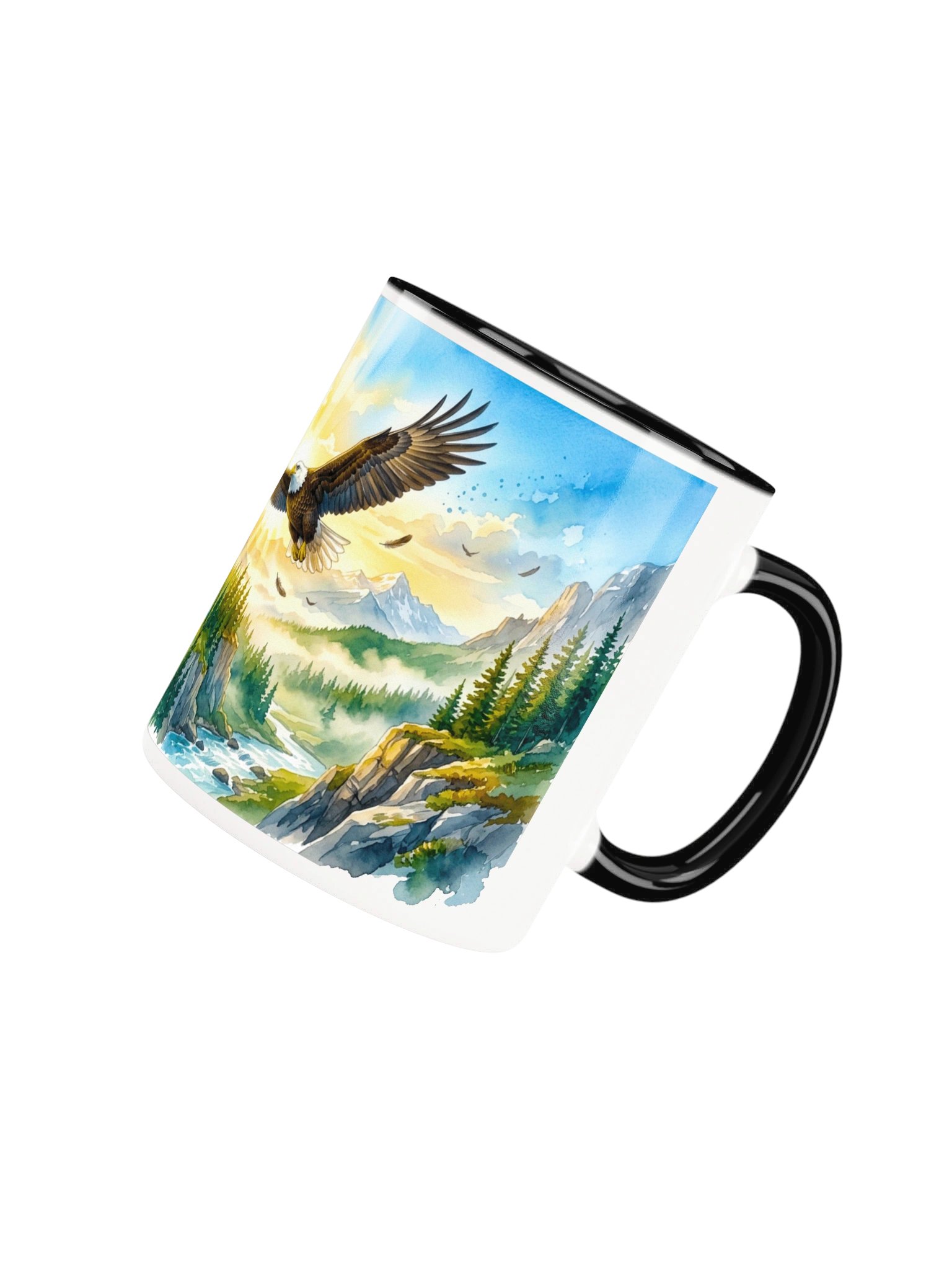 Majestic Soaring Eagle Mountain Landscape Accent Mug product image (72)