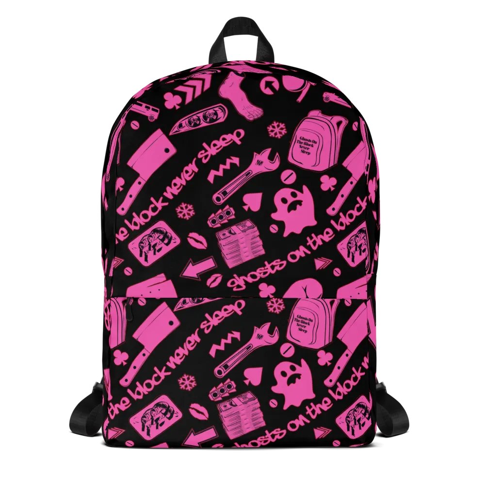 A8M - Ghosts On The Block Never Sleep Bookbag (Pink November) product image (7)