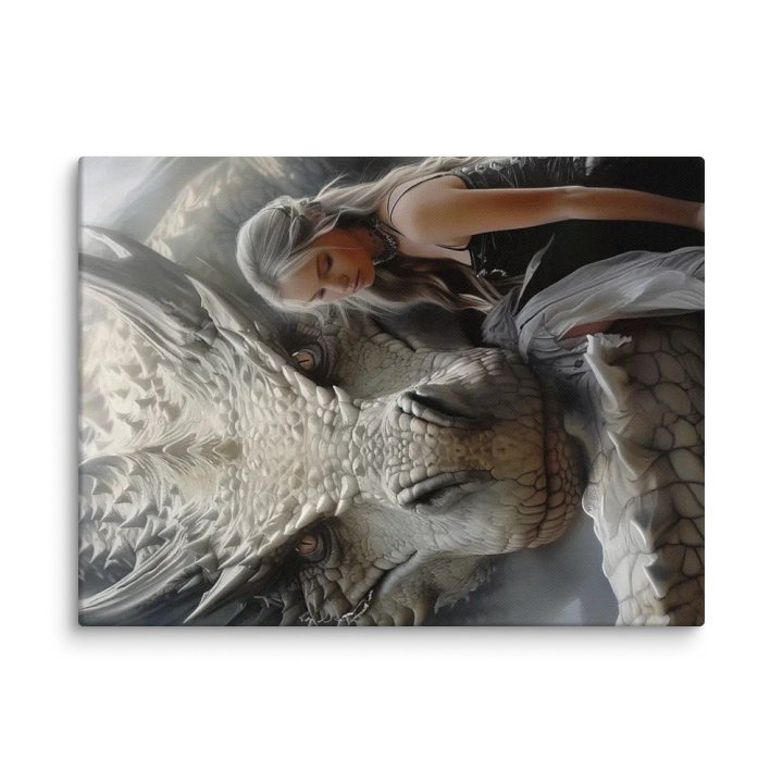 Girl with her white dragon - Canvas product image (1)