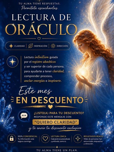 Solo por este Mes de Mayo tenemos un Descuento Especial 🎁 en las Lecturas de Oráculo personalizadas! Comenta “Quiero Claridad...