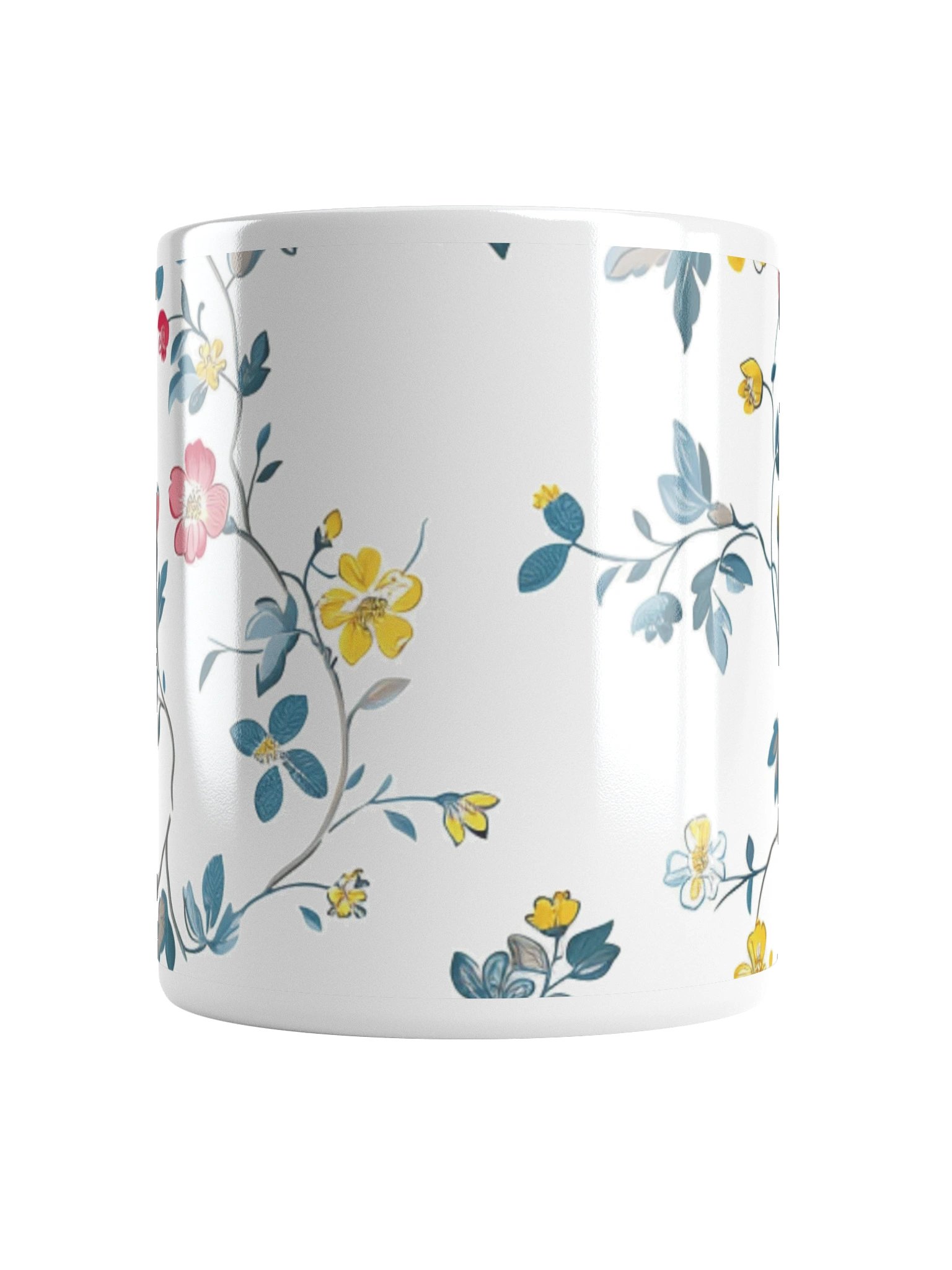 Multicolor Floral White Glossy Ceramic Mug by Treasure Pie product image (14)