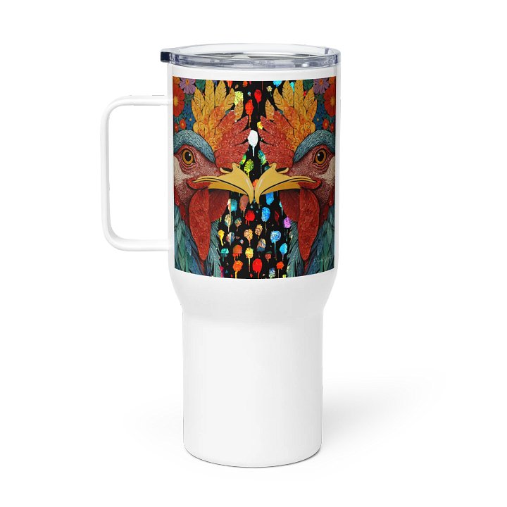 Symmetrical Roosters Stainless Steel Travel Mug product image (1)