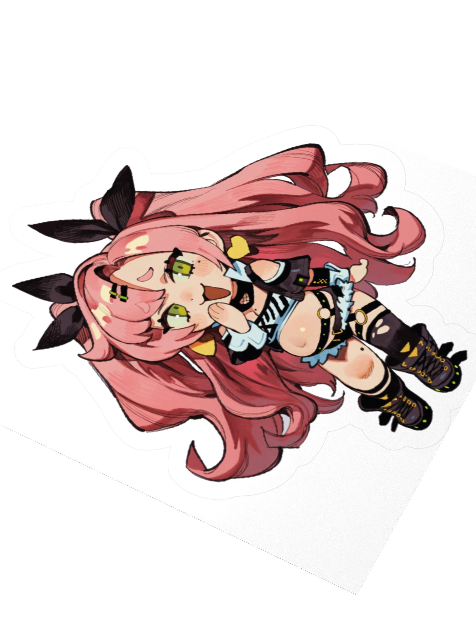 Pink Hair Girl Chibi Laughing Sticker product image (3)