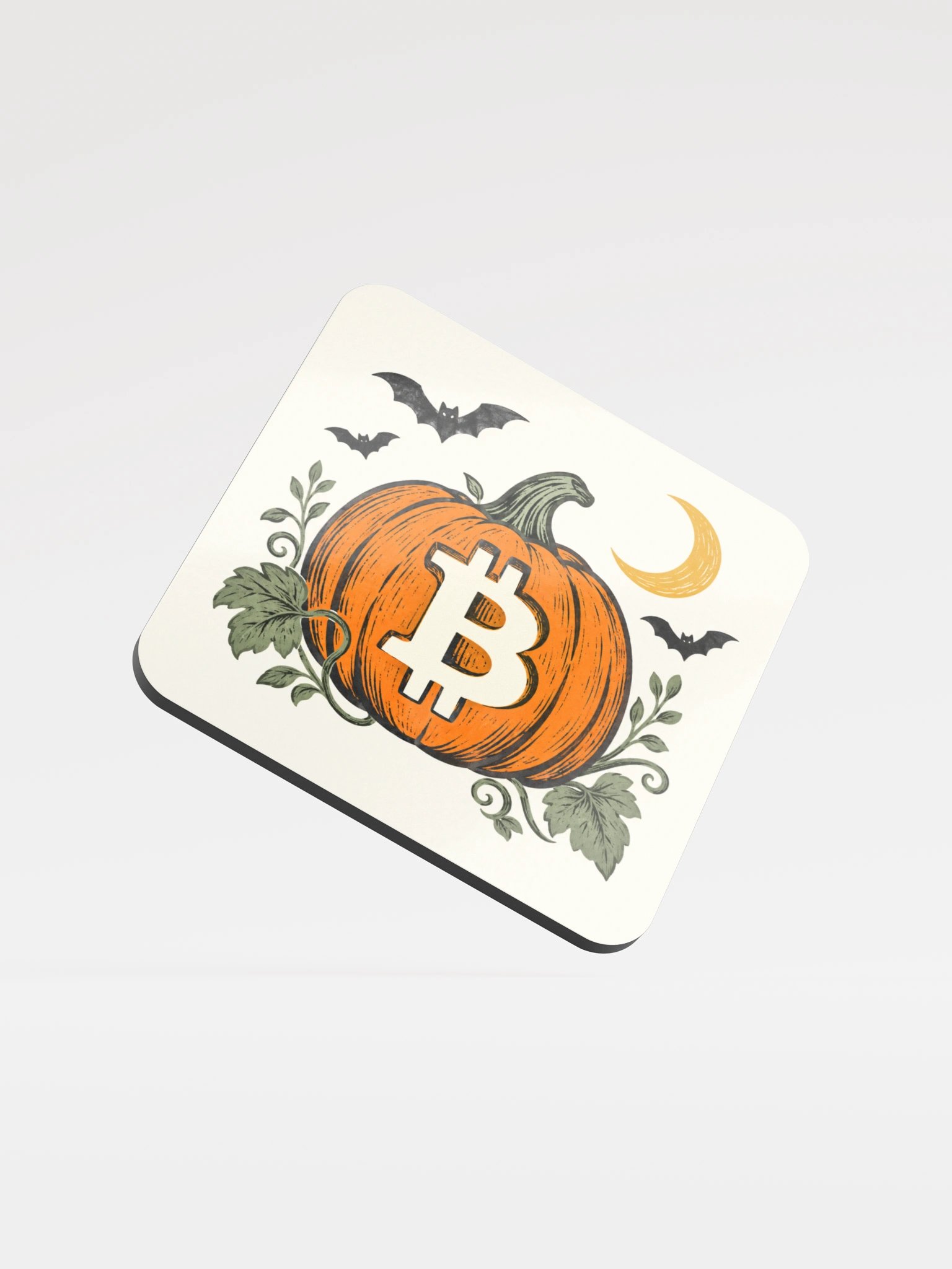 Haunted Harvest — Bitcoin Pumpkin Coaster product image (1)