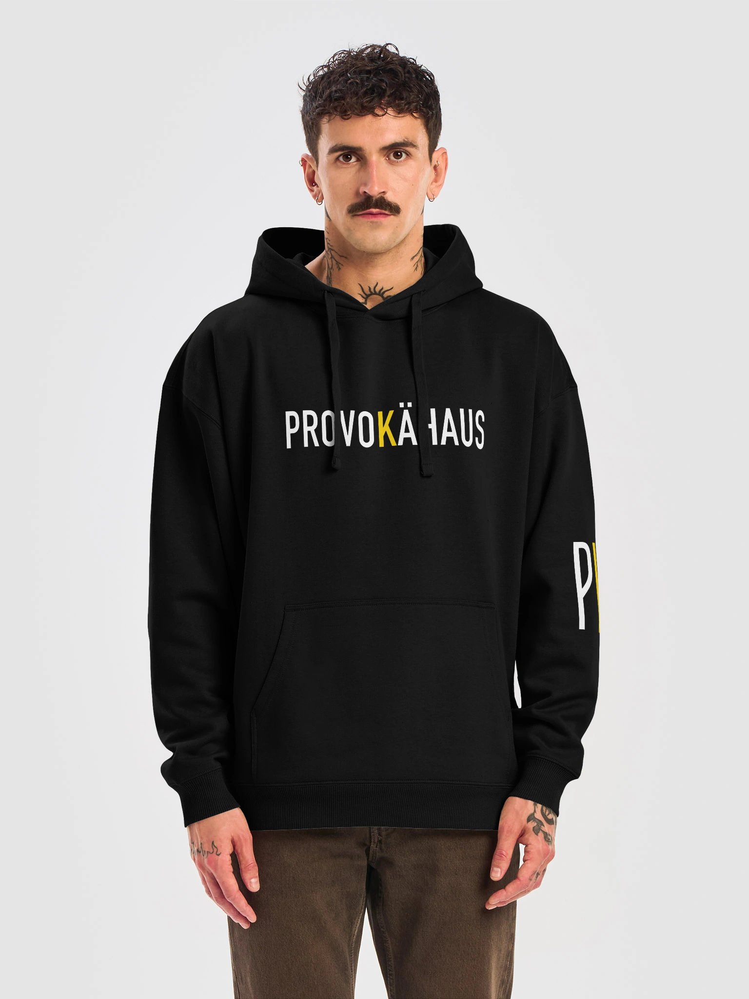 PROVOKÄHAUS Provoke Goodness Hoodie — Black & Yellow product image (5)
