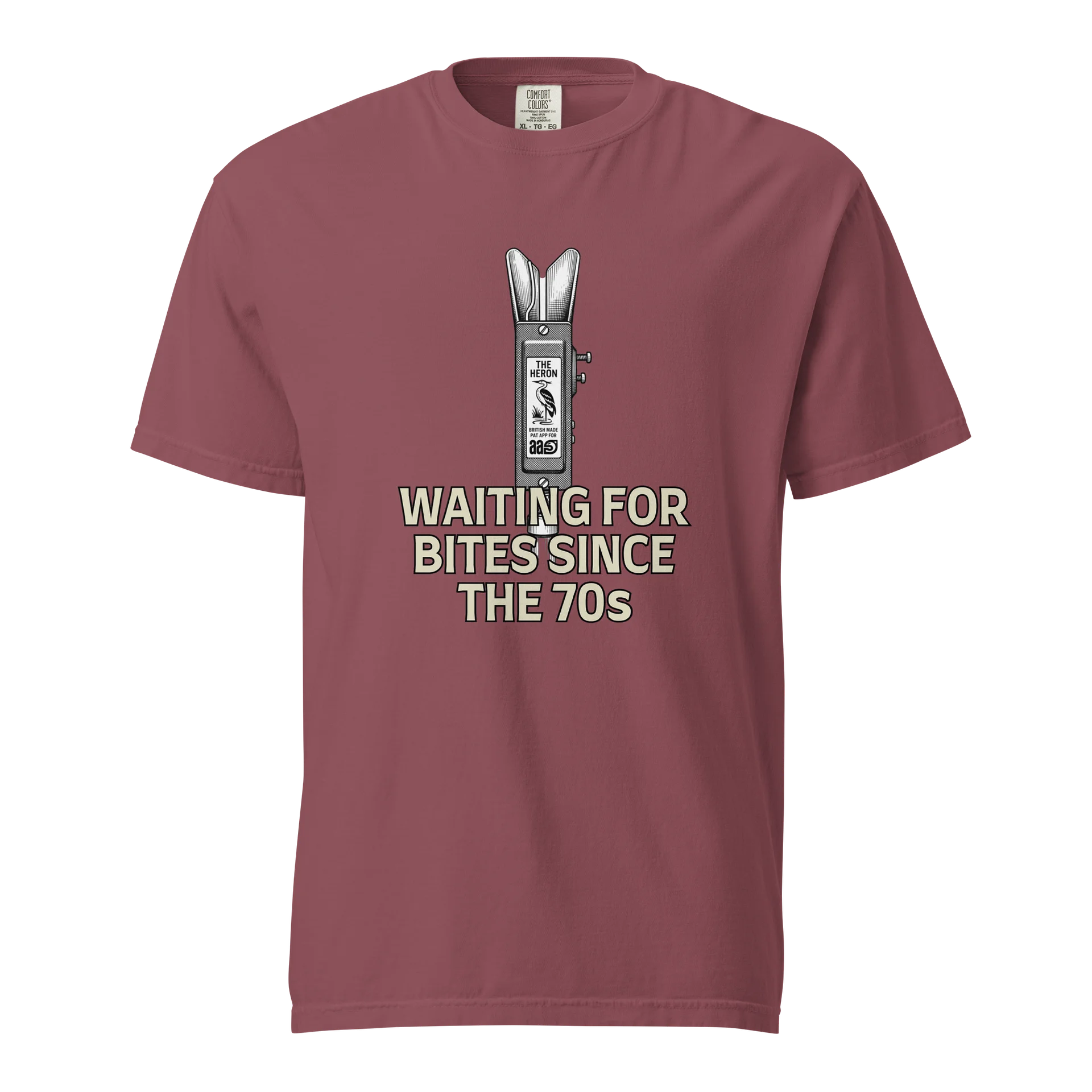 Heron Bite Indicator “Waiting For Bites Since The 70s” T-Shirt product image (1)