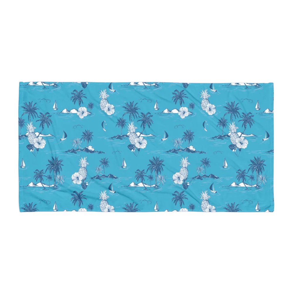 Tropical Island Print Beach Towel – 30"x60" product image (1)