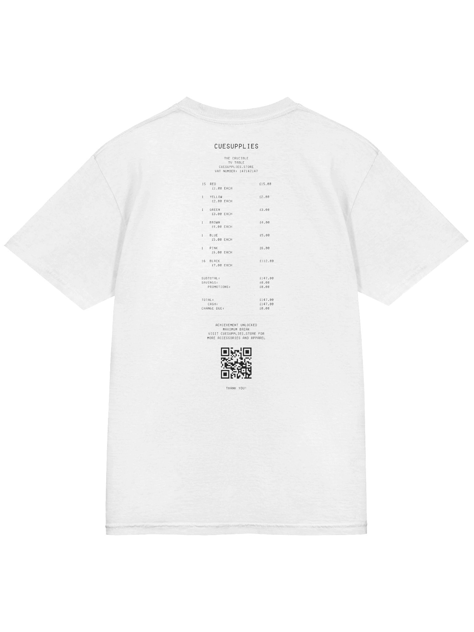 CUESUPPLIES Receipt Tee product image (2)