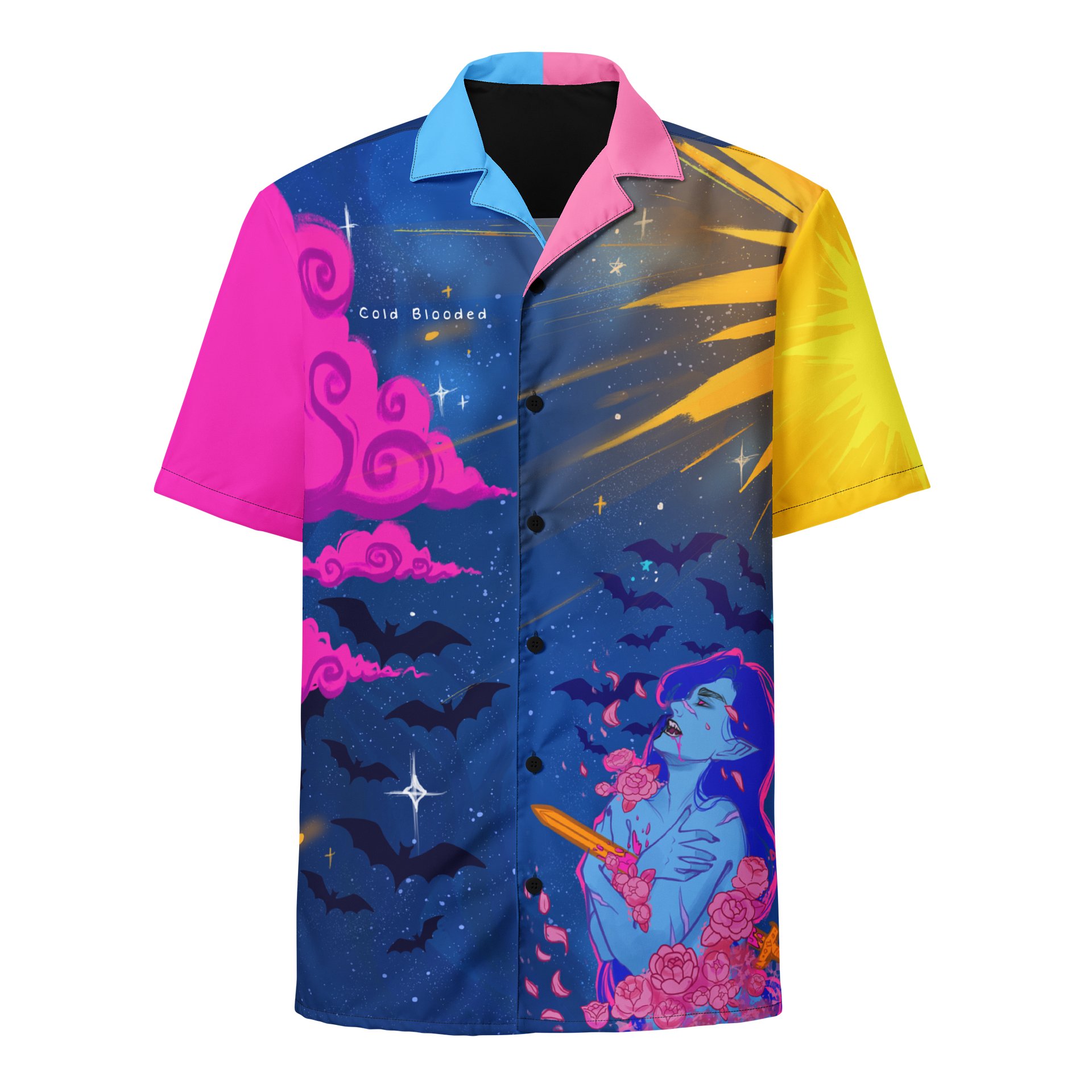 Pansexual Subtle Pride Vampire Button Up Shirt product image (4)