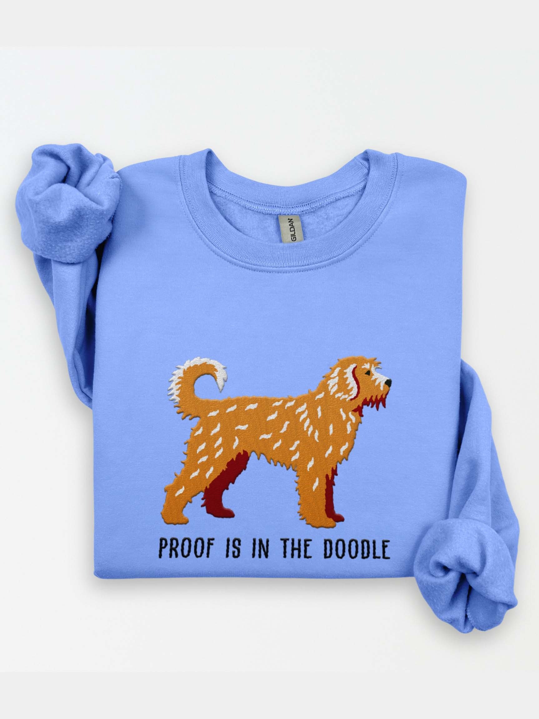 Proof Is in the Doodle Sweatshirt (Embroidered) of a Doodle Dog (Tan) product image (1)