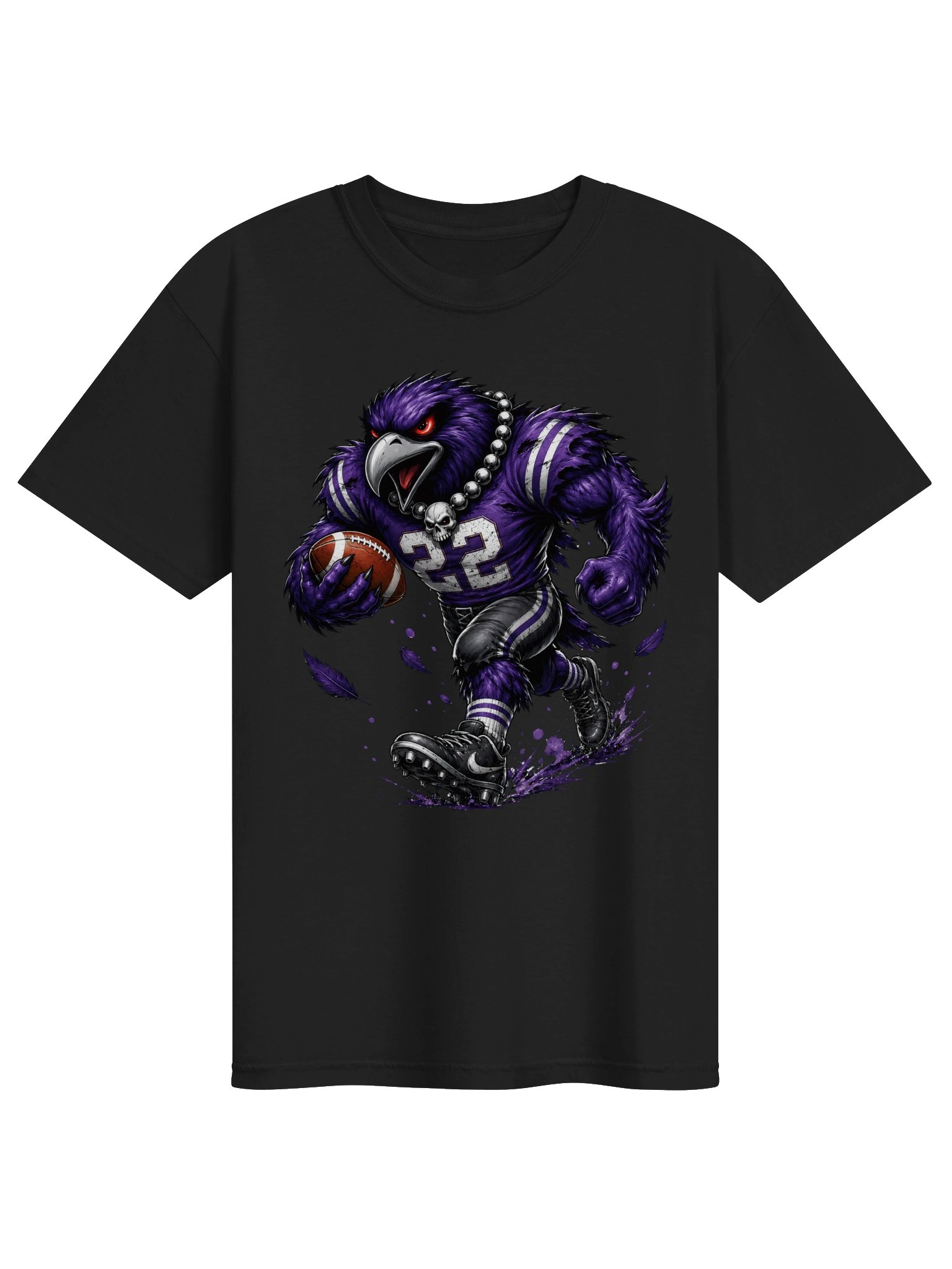 Purple Raven Bird Football Rusher Tee product image (3)