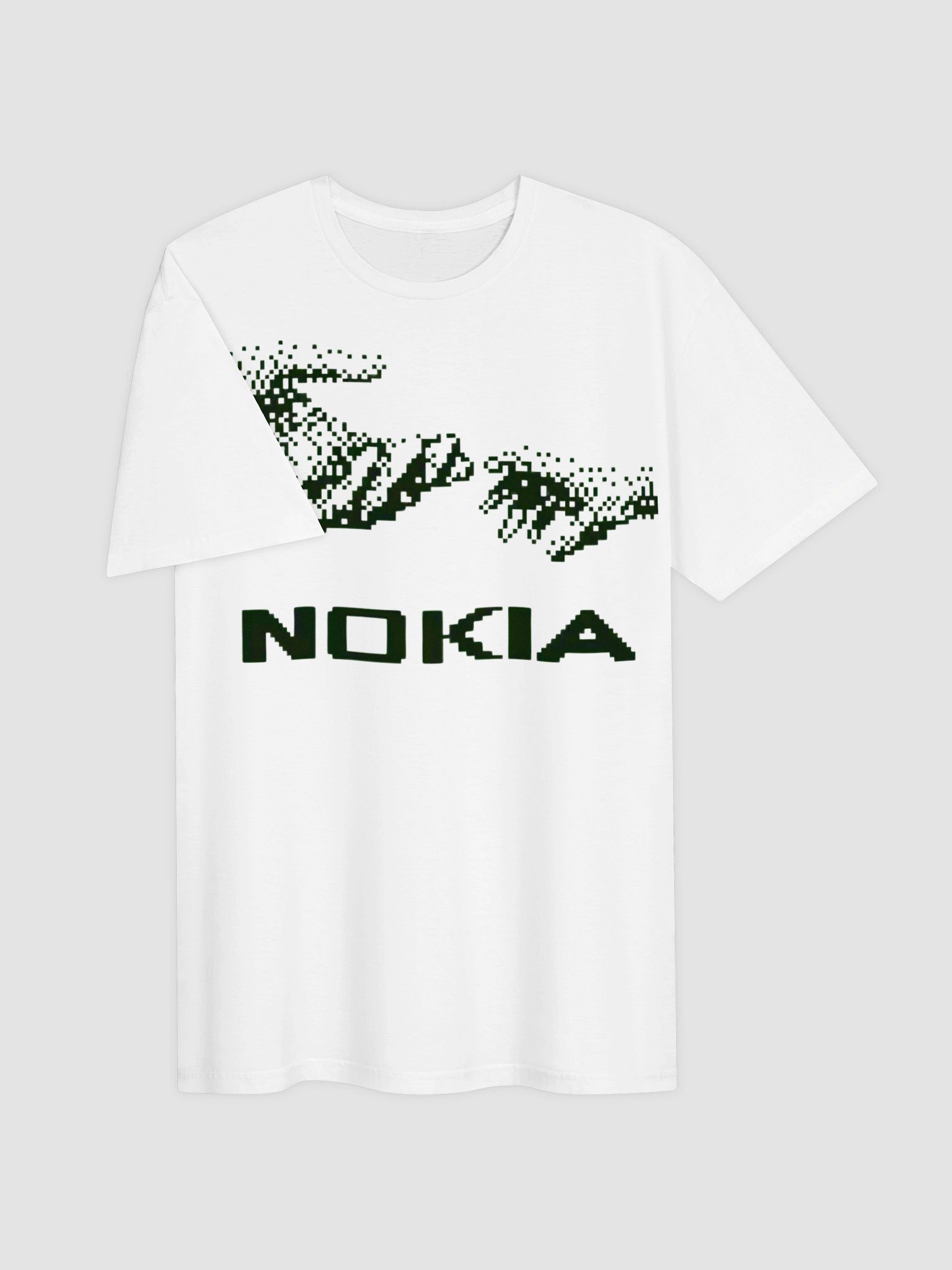 Nokia Logo Music Shirt | Pixelated Connecting Hands | 90s Y2K Tech Revolution product image (2)