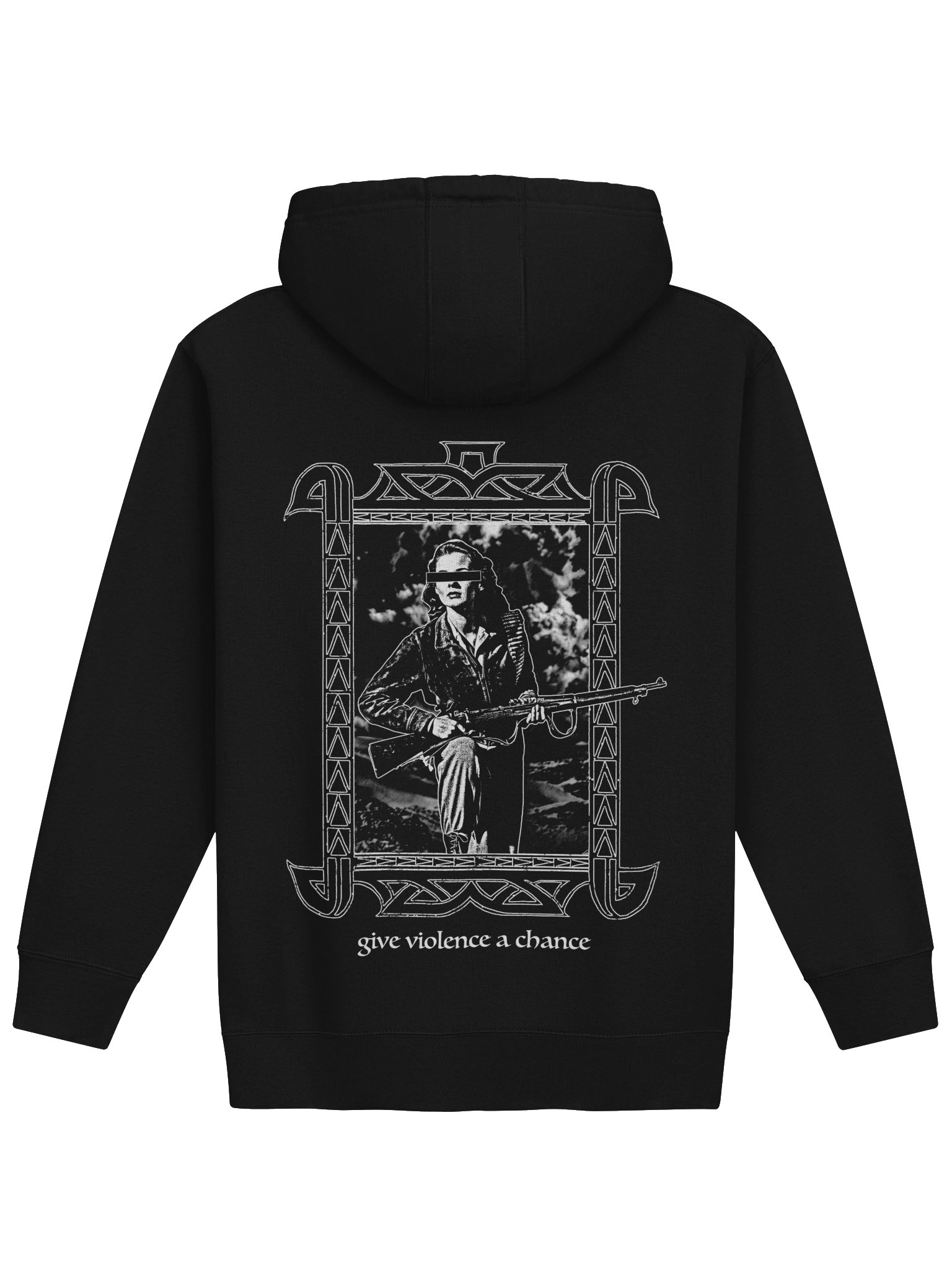"GIVE VIOLENCE A CHANCE" HOODIE BACKPRINT product image (2)