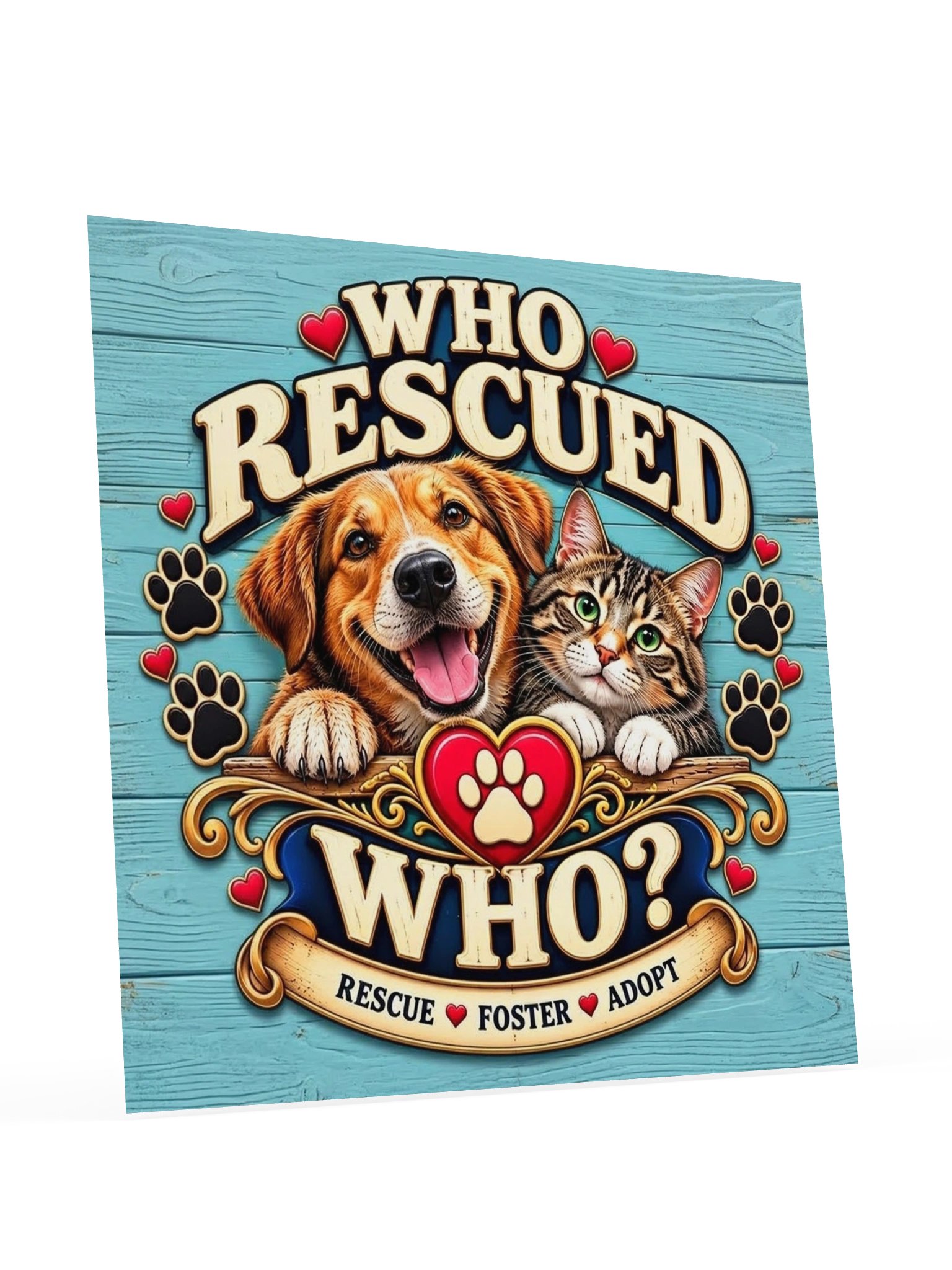 Who Rescued Who? Rescue, Foster & Adopt Poster product image (4)