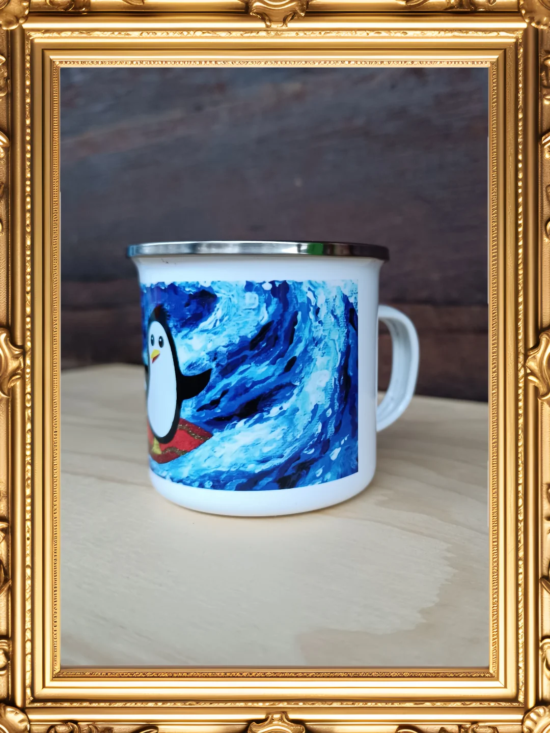 Surfing Penguin Enamel Mug product image (8)